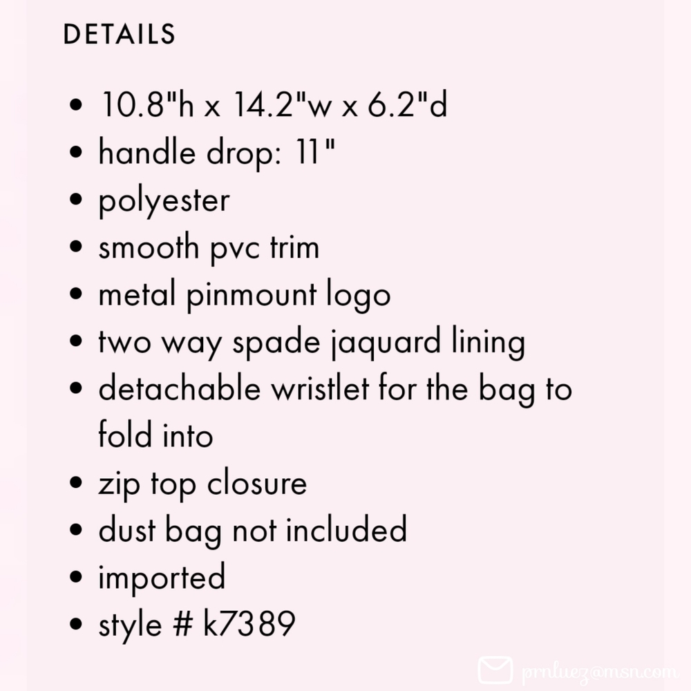 🎉HP🥳 Kate Spade Mel Packable Tote - Picture 10 of 10